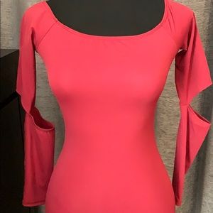 Maroon long sleeve Fashionnova dress